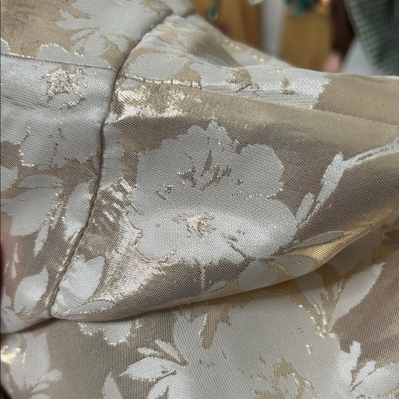 NWT J. Crew Metallic Floral A-Line Skirt Size 6 Champagne Gold Cream Office - Picture 9 of 10